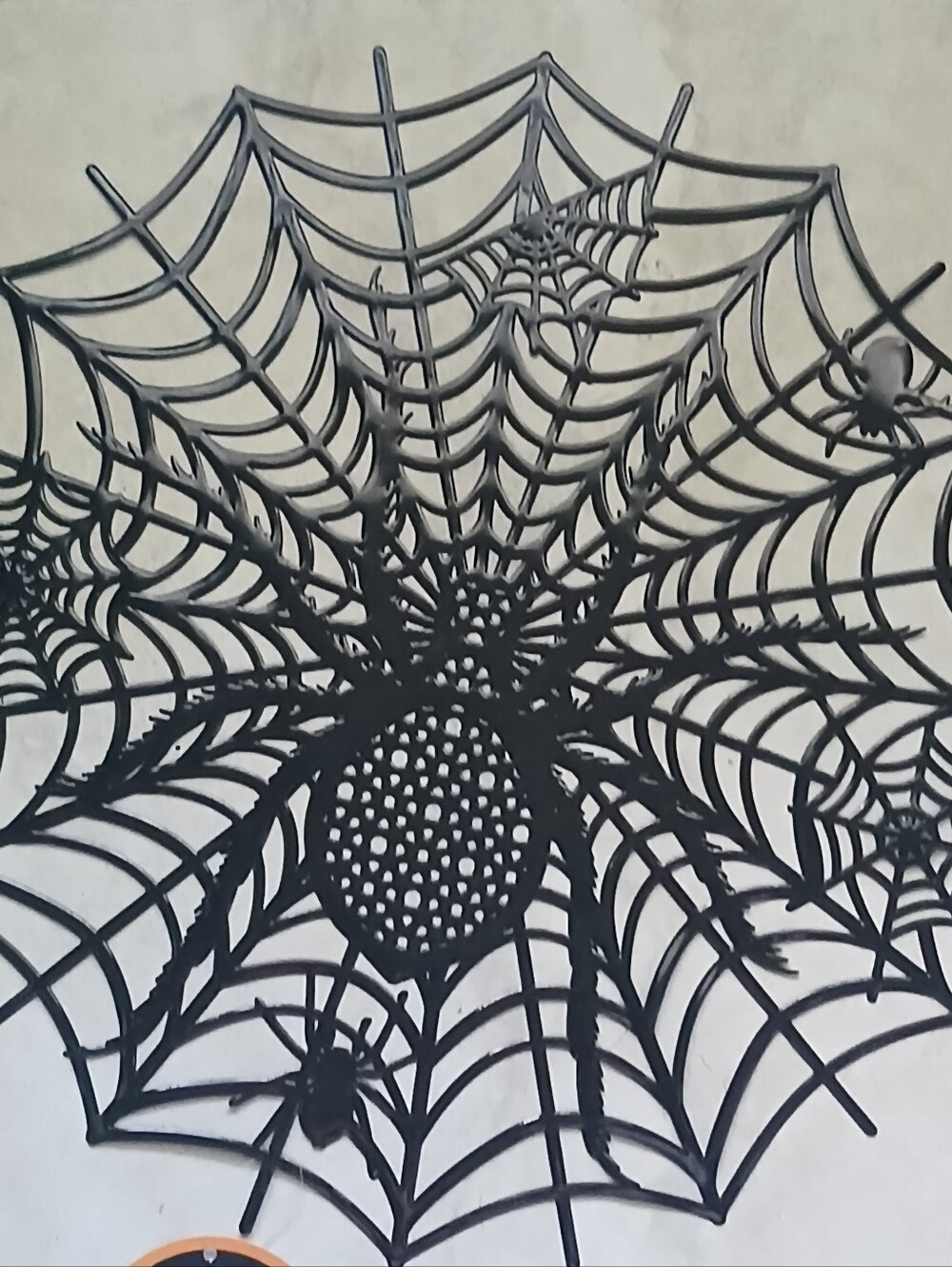Set Of 4 Halloween Black Vinyl Spiders Spiderweb Placemats Goth Decor Spooky